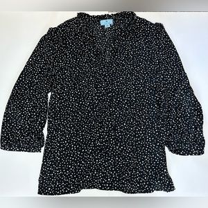 Cece Black and White Polka Dots Women’s Blouse
